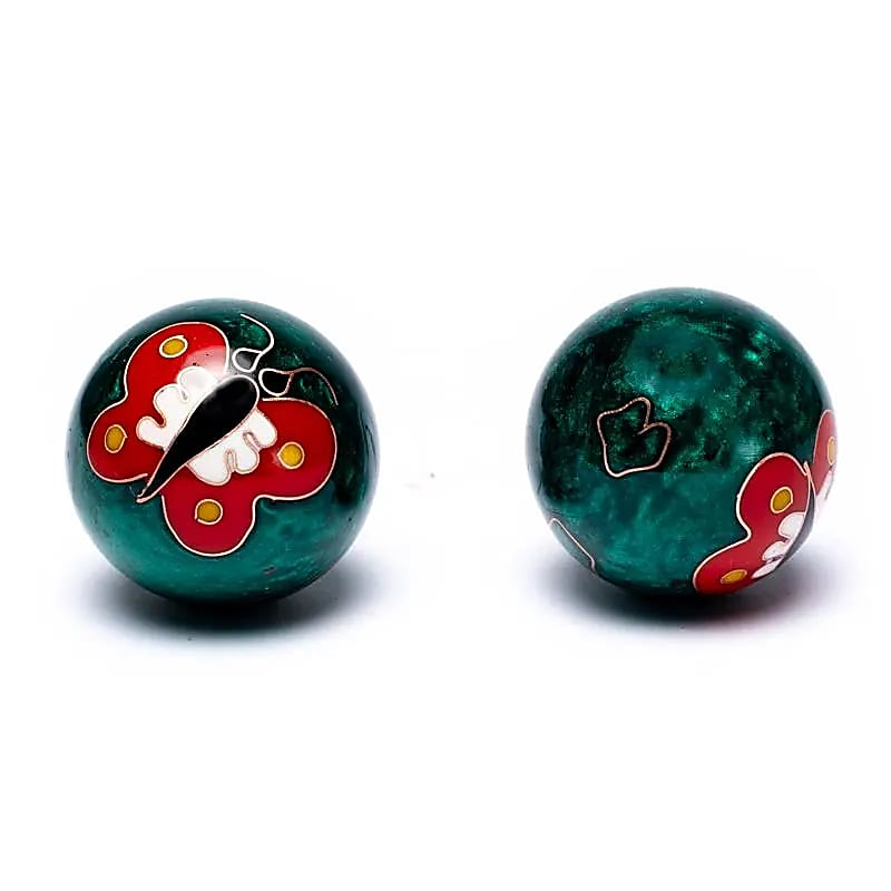 Baoding balls - Čínske meditačné guličky Motýľ zelené - 3,5cm