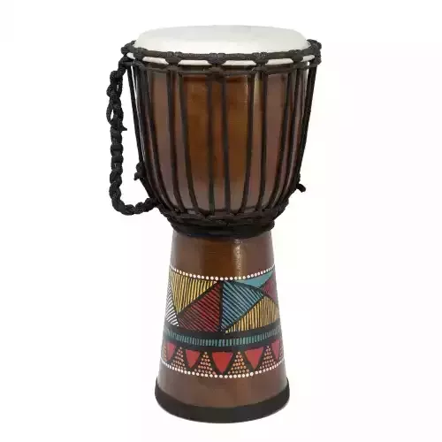 Djembe s Africkou maľbou mahagón 60 cm