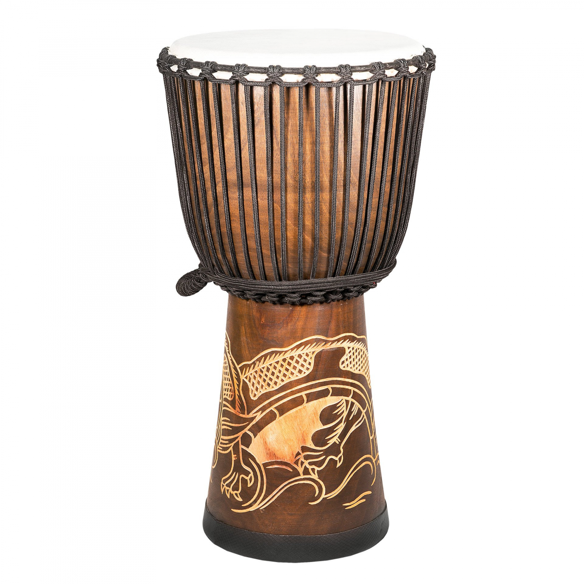 Djembe Bali Mahagón s rezbou Draka 60 cm