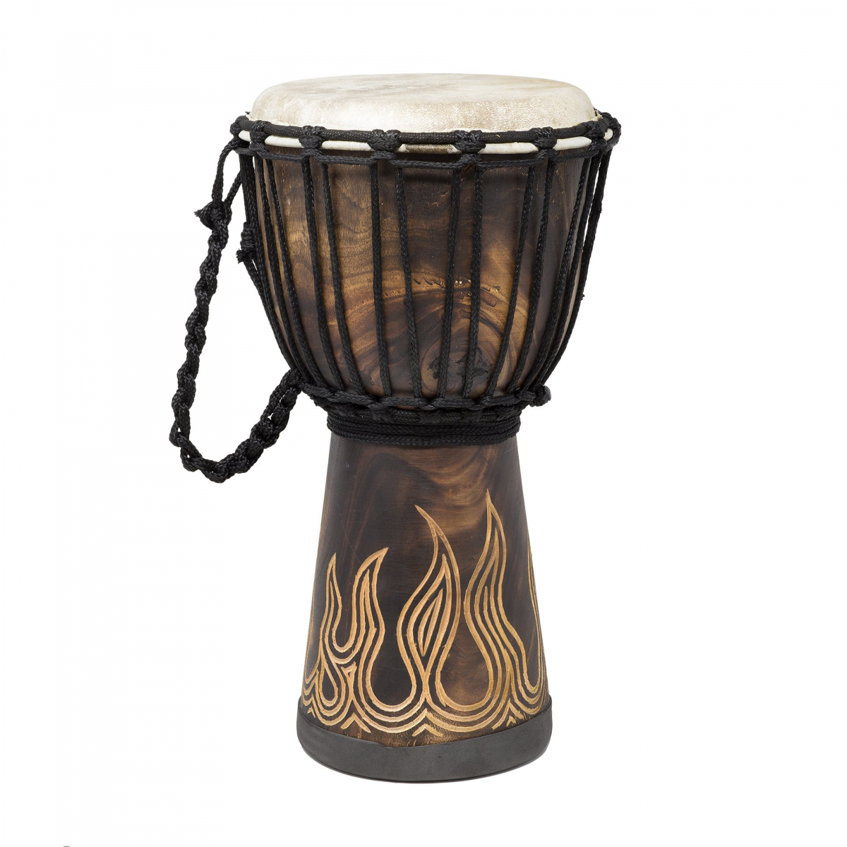 Djembe Bali Beginner Mahagón 40cm s rezbou Oheň