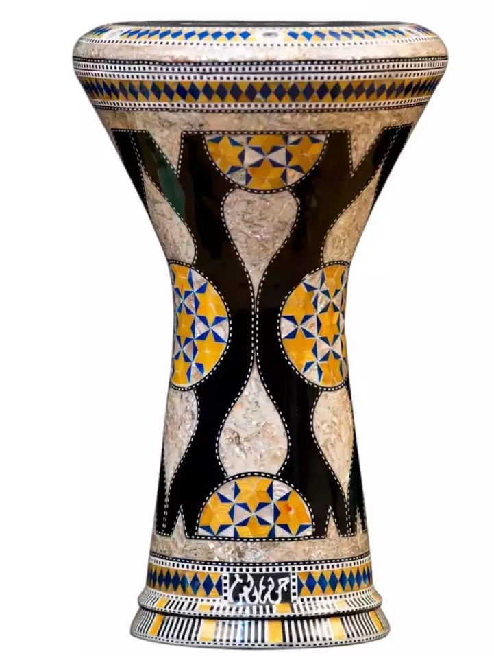 Gawharet EL Fan - Doumbek (Darbuka)  Mother of pearl - The Golden Star, 22x45cm