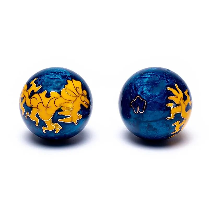 Baoding balls - Čínske meditačné guličky Drak tamovo modré  - 4cm