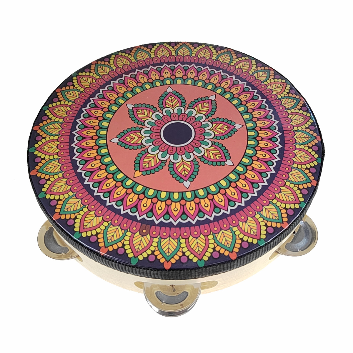 Tamburína s blanou Mandala  - 15cm